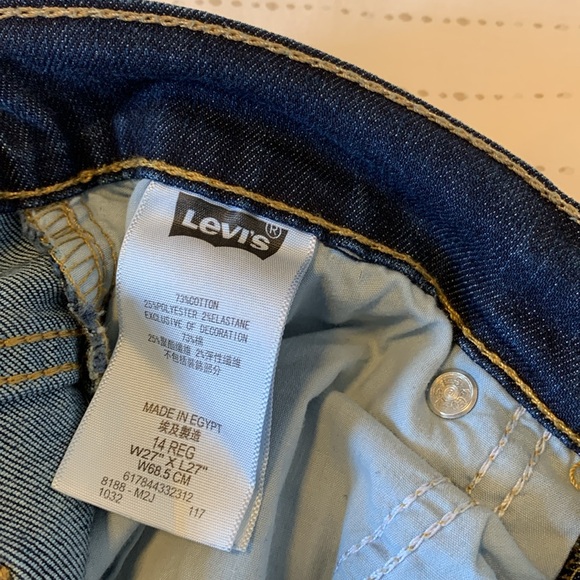 EUC Levi’s Blue Denim and Gold Stitch Performance 511 Slim Stretch - Picture 7 of 9